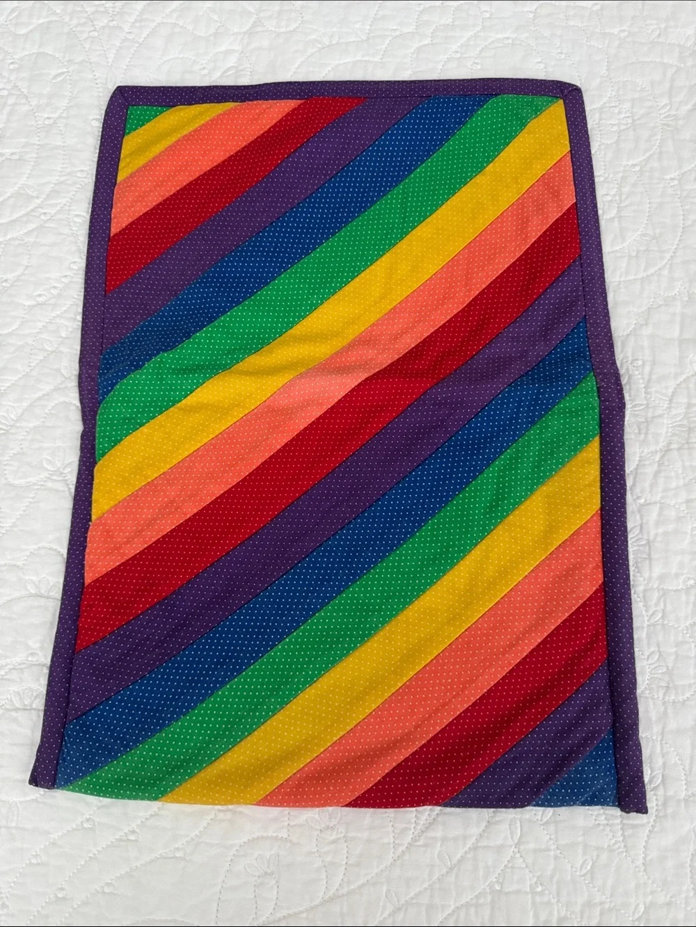 Handmade Rainbow Stripe Foldover Clutch